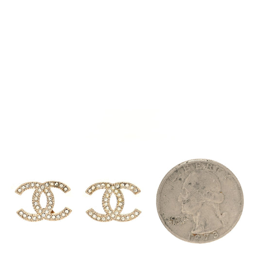 Crystal Mini Timeless CC Earrings Gold