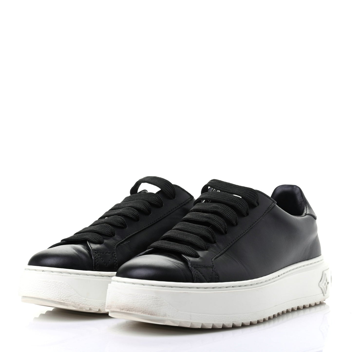 Calfskin Time Out Sneakers 35.5 Black