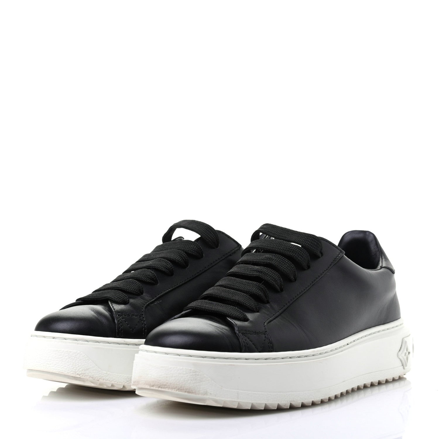 Louis Vuitton Calfskin Time Out Sneakers 35.5 Black 3 of 10