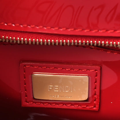 Fendi Vitello Vernice Mou Mini Peekaboo Iconic Satchel Rosso Cardinale 6 of 10