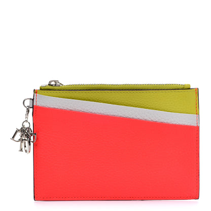 Christian Dior Bullcalf Tri-Color Diorissimo Card Holder Vert Acide 1 of 7