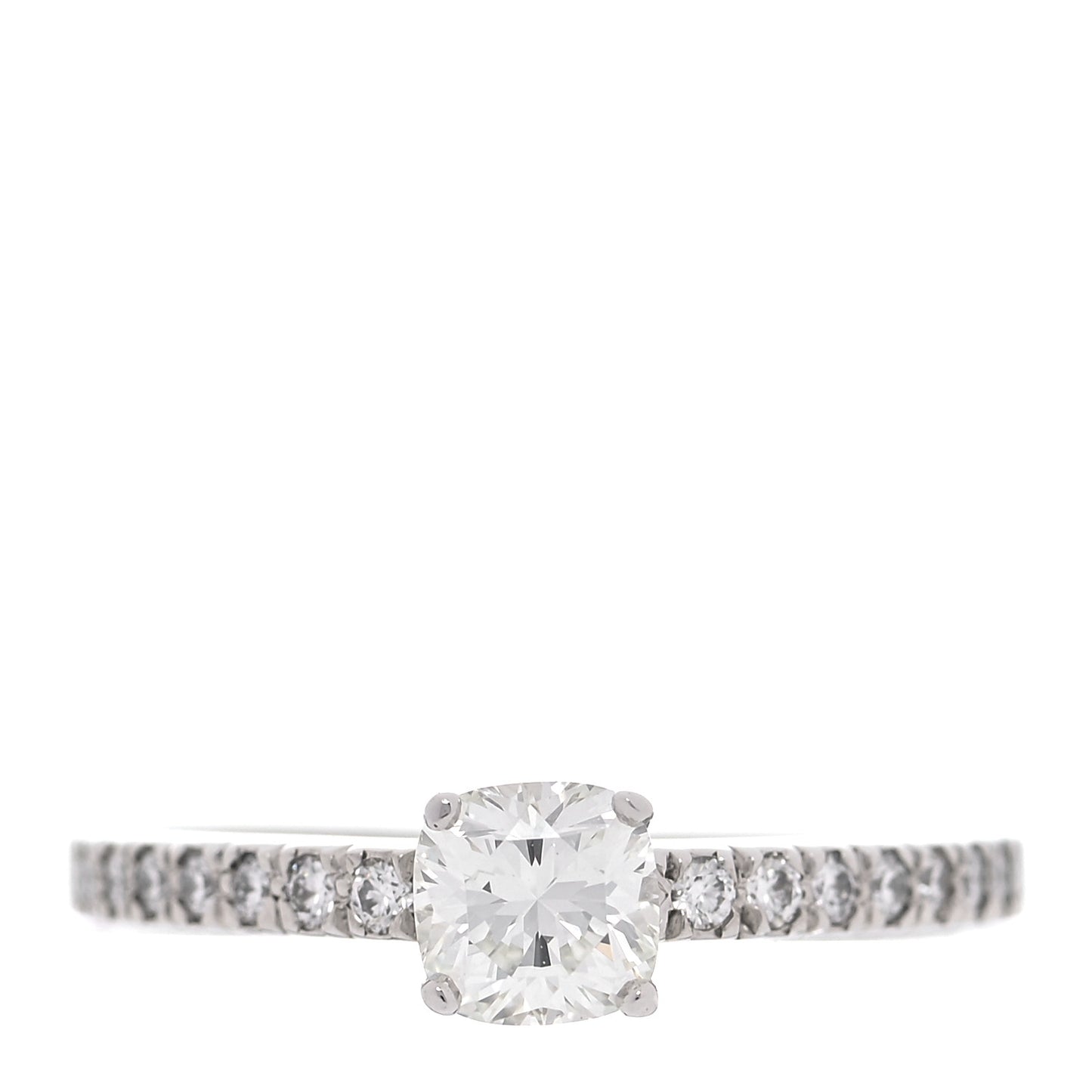 Platinum Diamond .49ct Square Cushion Cut Engagement Ring 52 6