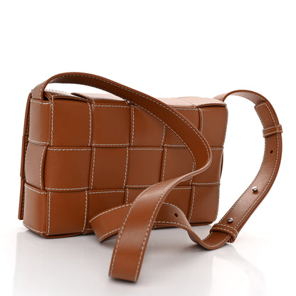 Bottega Veneta Lambskin Maxi Intrecciato Edge Stitch Cassette Crossbody Bag Wood 3 of 9