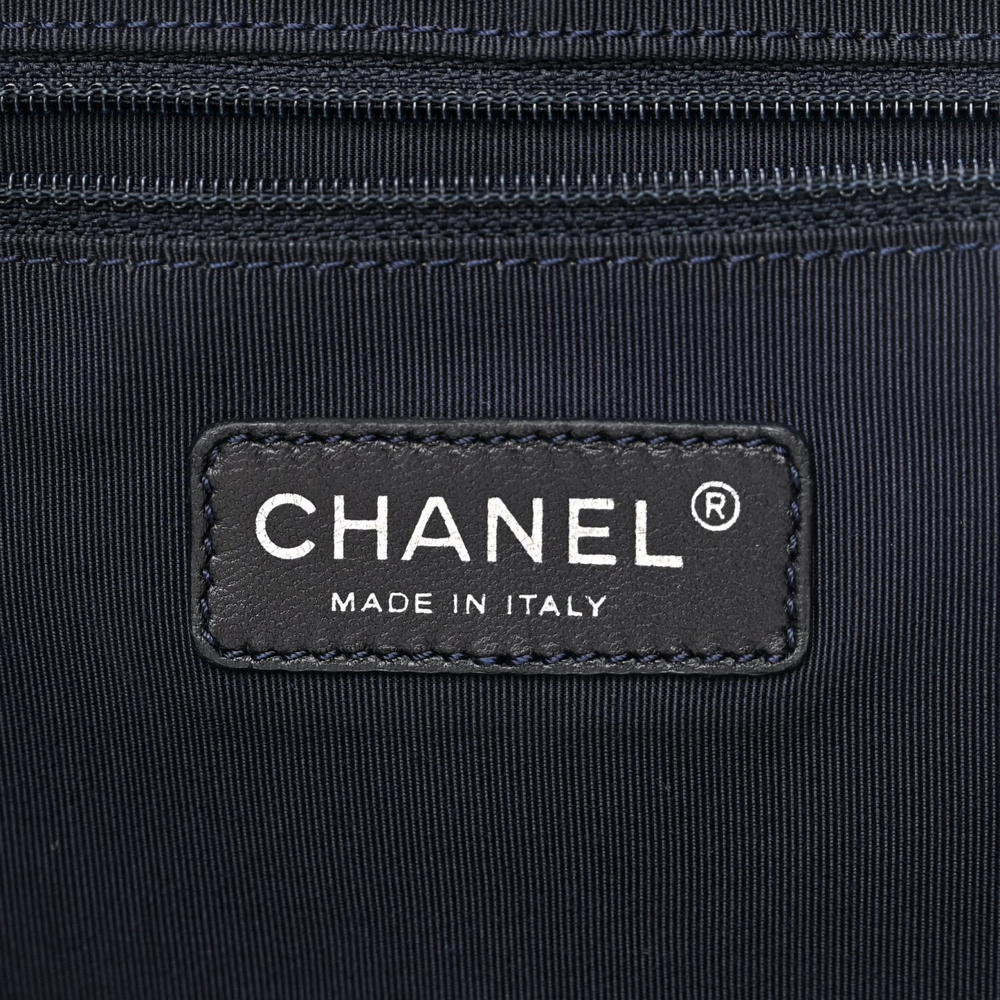 Lambskin Quilted Lido Shopping Tote Dark Navy Blue