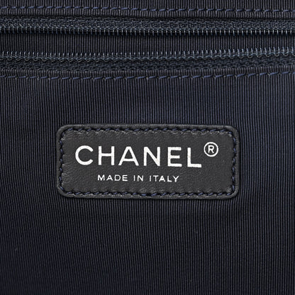 Chanel Lambskin Quilted Lido Shopping Tote Dark Navy Blue 6 of 12