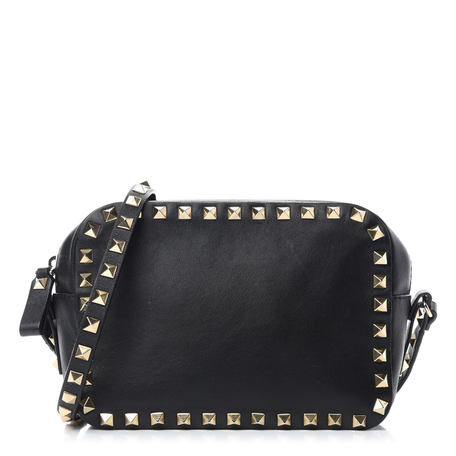 Valentino Garavani Calfskin Rockstud Camera Crossbody Bag Black 1 of 9