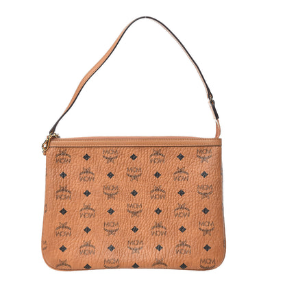 MCM Visetos Liz Shopper Tote Pouch Cognac 1 of 10