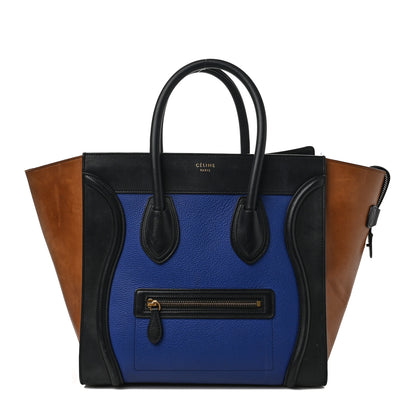 Celine Grained Calfskin Nubuck Mini Tri-Color Luggage Royal Blue 1 of 10