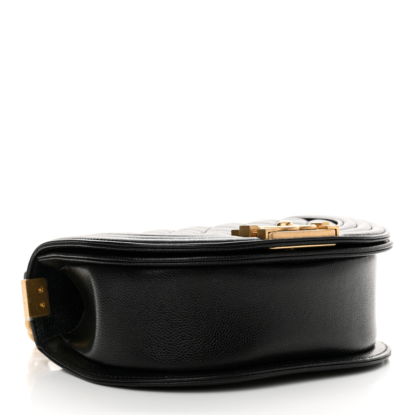 Caviar Quilted Small Boy Messenger Bag Black