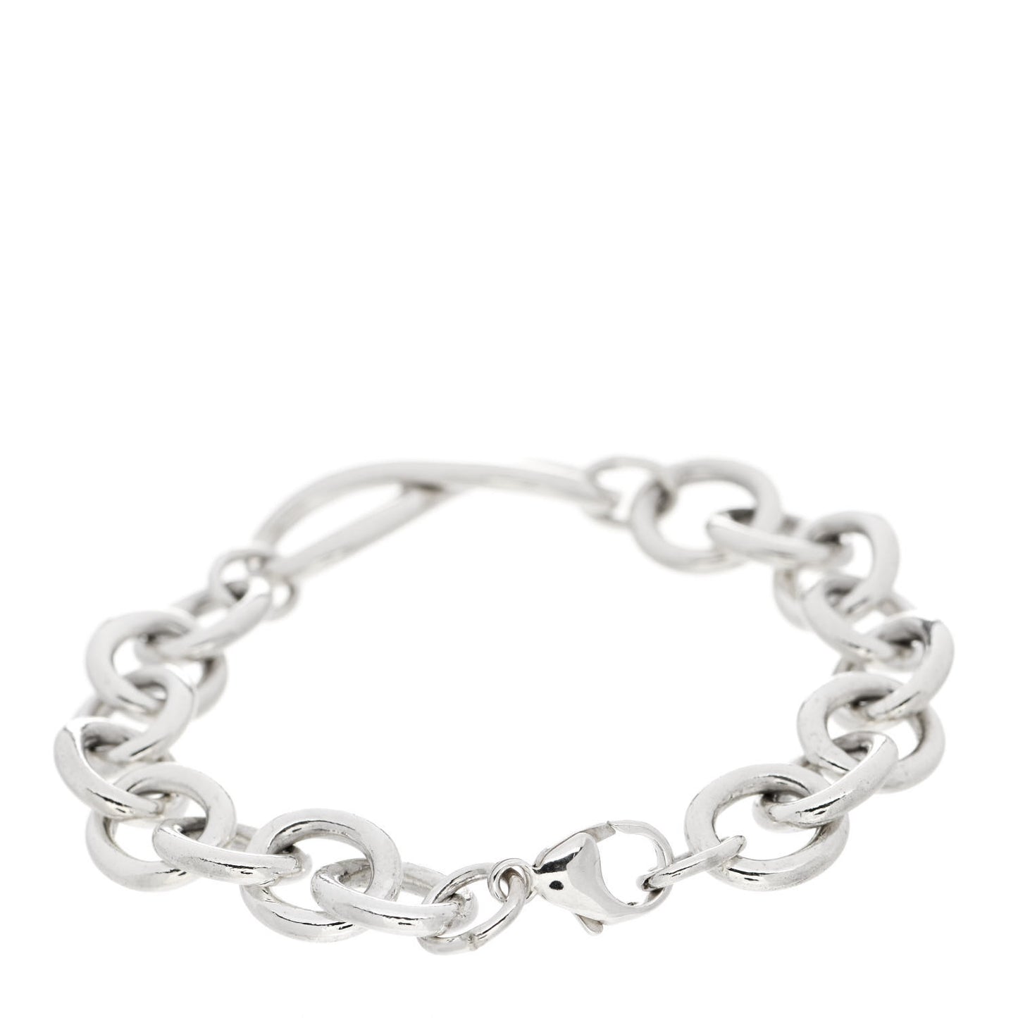 Sterling Silver Wide Infinity Chain Bracelet