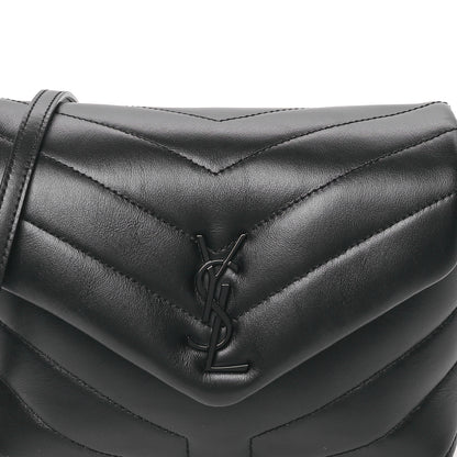 Saint Laurent Calfskin Y Quilted Monogram Monochrome Toy Loulou Crossbody Bag Black 8 of 11