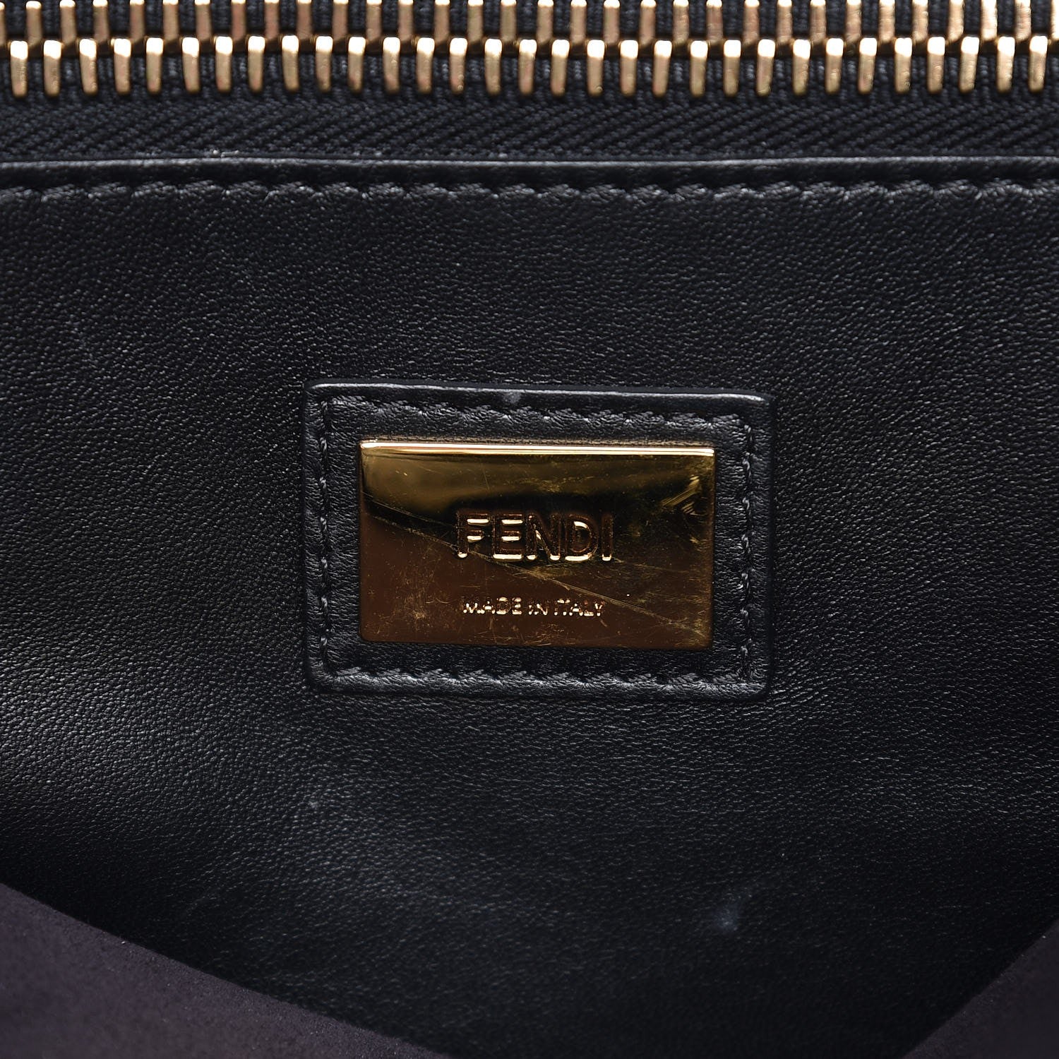 Fendi Vitello Seta Shiny Nappa Large Peekaboo Iconic Satchel Black 7 of 10