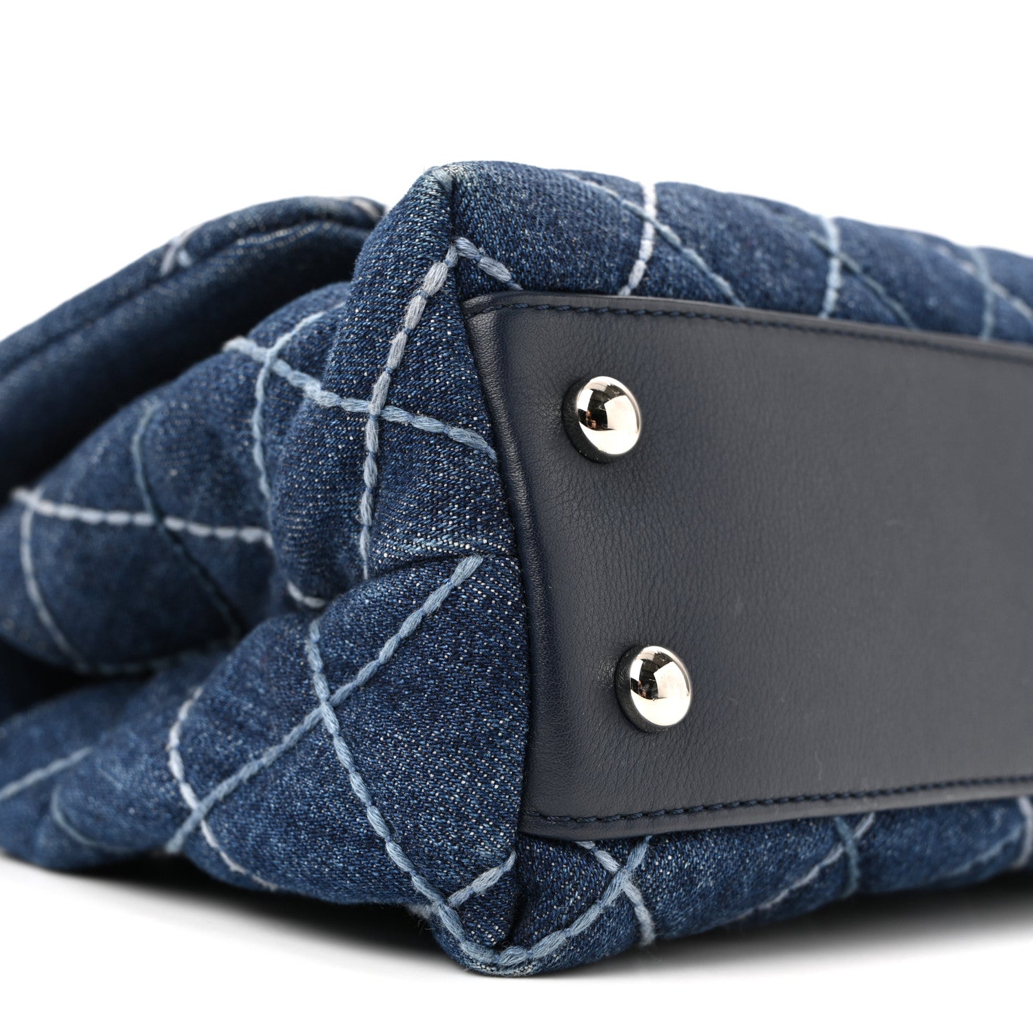 Chanel Denim Quilted Mini Coco Handle Flap Blue 25 of 40