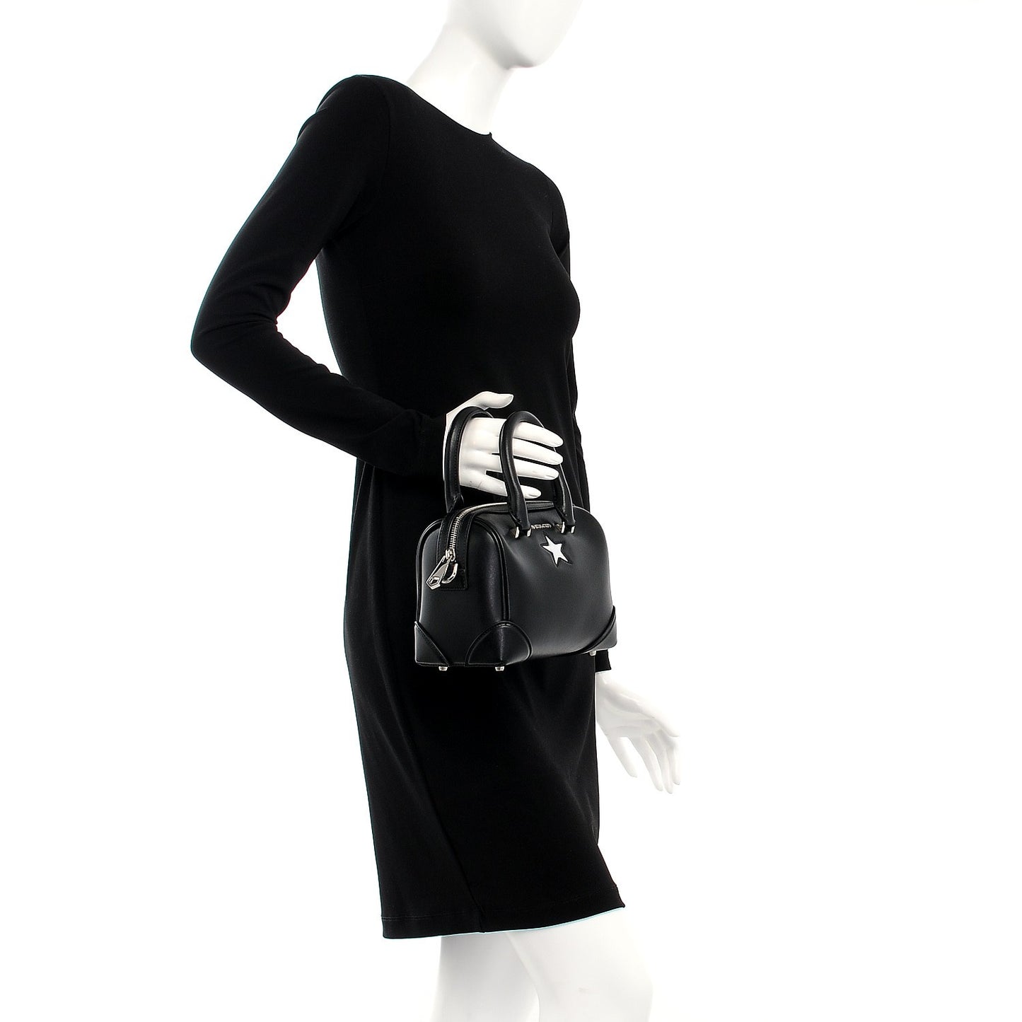 Calfskin Star Micro Lucrezia Black Silver