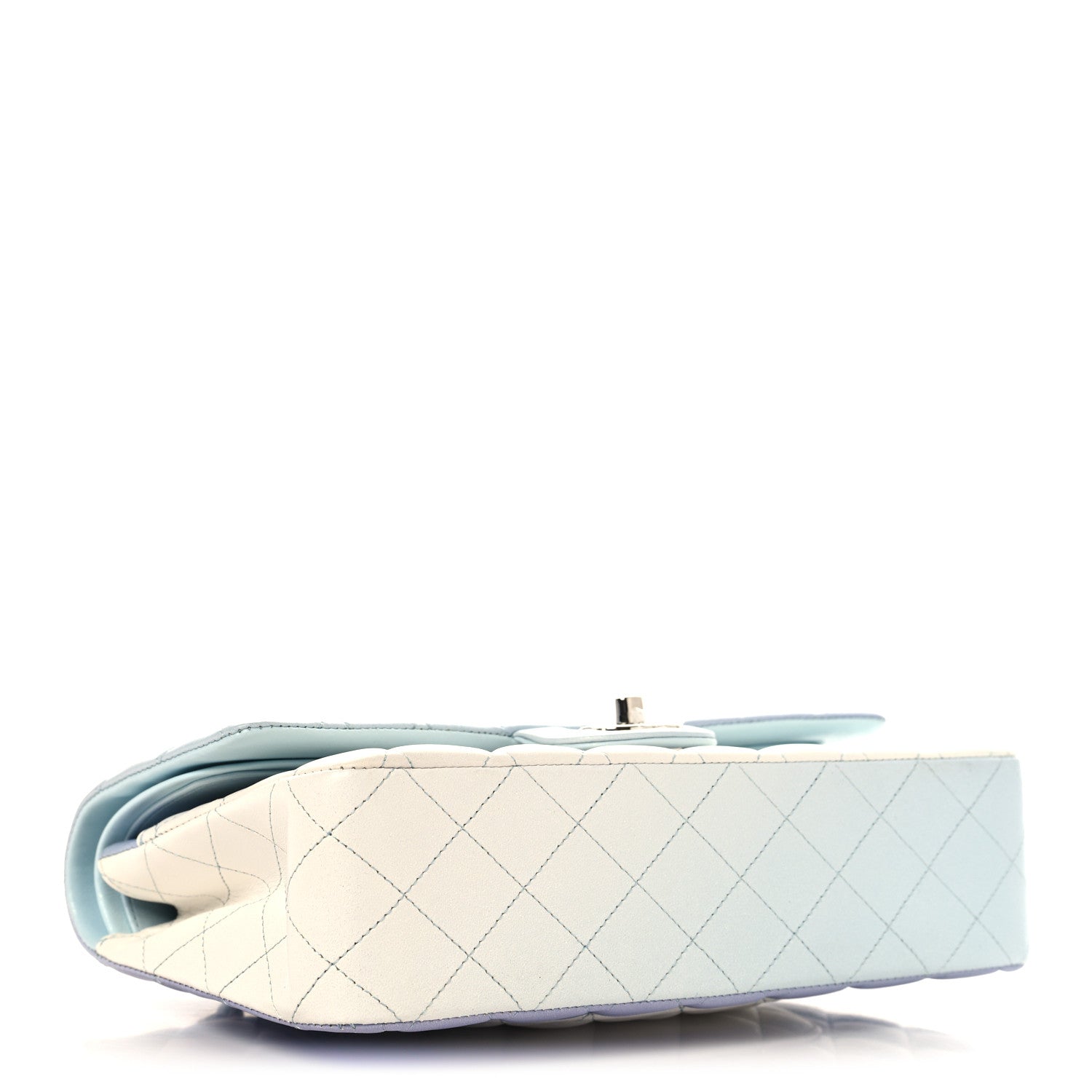 Chanel Perforated Lambskin Quilted Medium Double Flap Light Blue Light Purple White 4 of 10