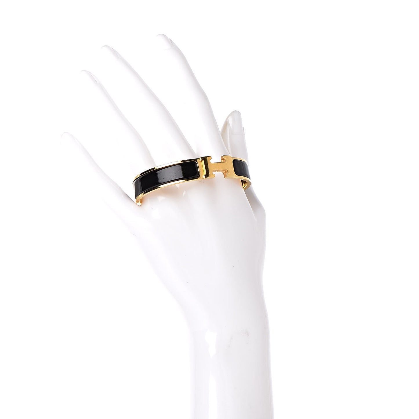 Enamel Narrow Clic Clac H Bracelet GM Black