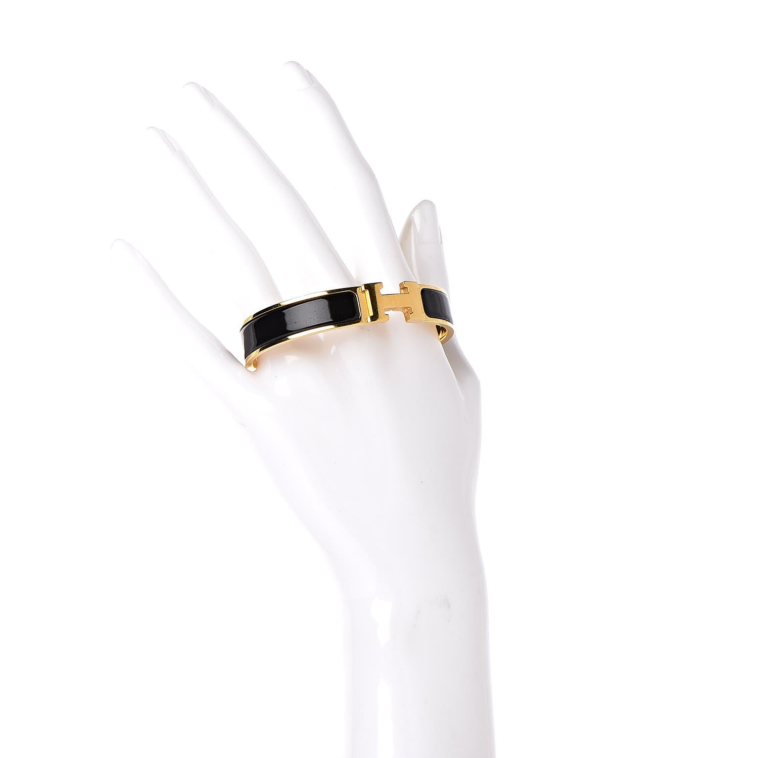 Hermes Enamel Narrow Clic Clac H Bracelet GM Black 2 of 5