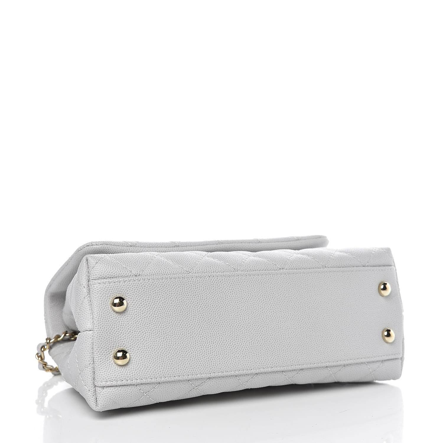 Chanel Caviar Quilted Mini Coco Handle Flap Light Grey 4 of 10