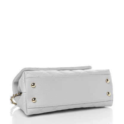 Chanel Caviar Quilted Mini Coco Handle Flap Light Grey 4 of 10