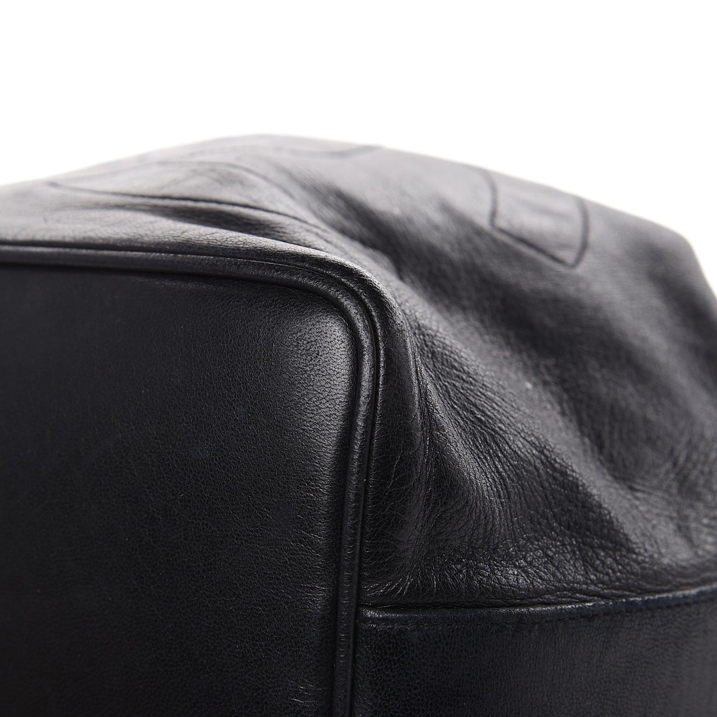 Lambskin CC Drawstring Shoulder Bag Black