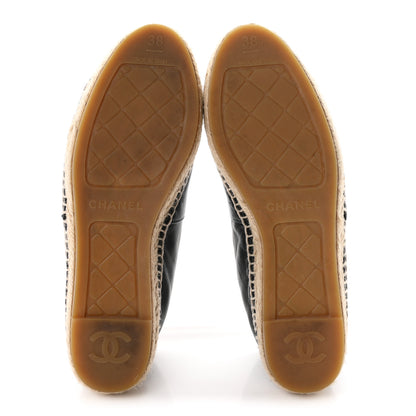 Chanel Lambskin CC Espadrilles 38 Black 6 of 11