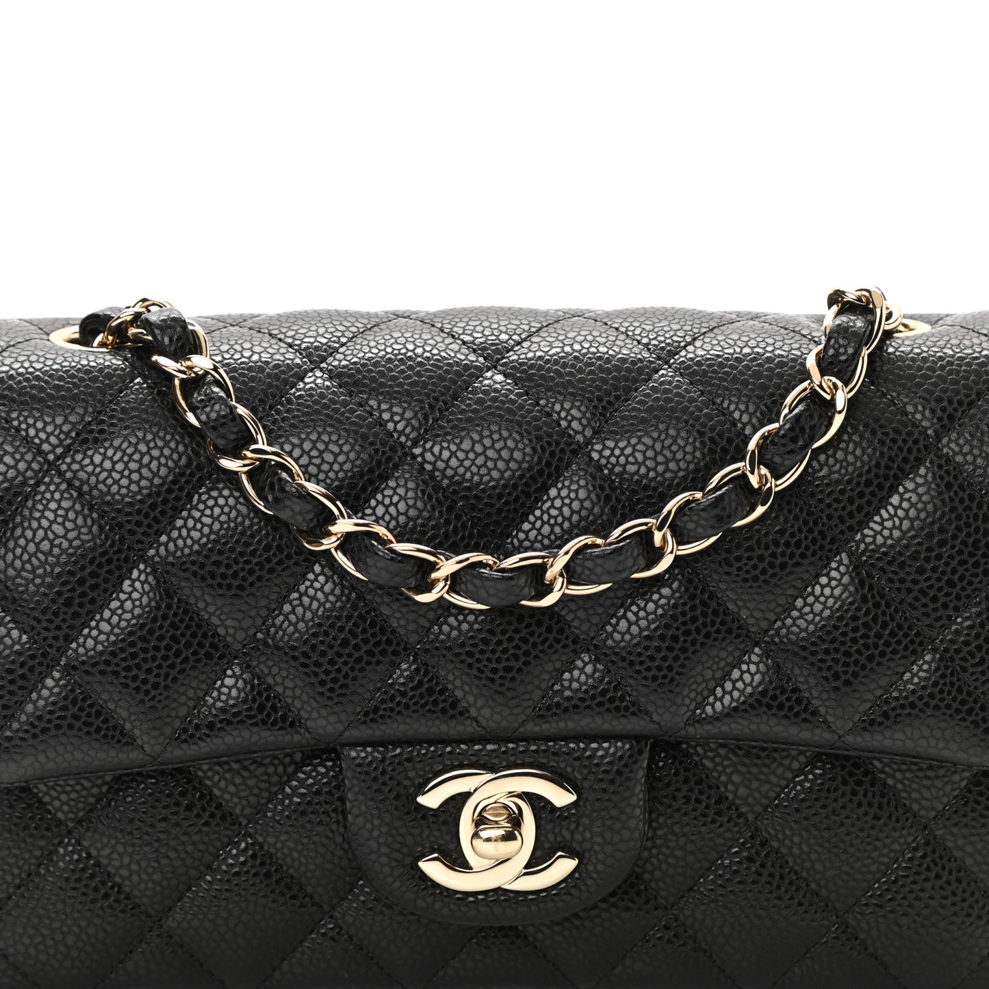 Caviar Quilted Mini Rectangular Flap Black