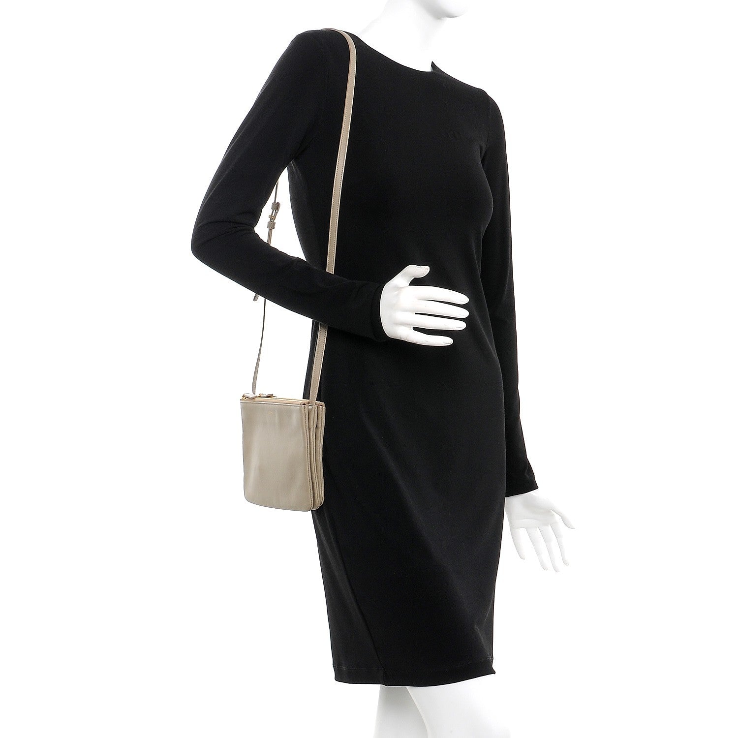 Celine Lambskin Small Trio Crossbody Bag Beige 2 of 12