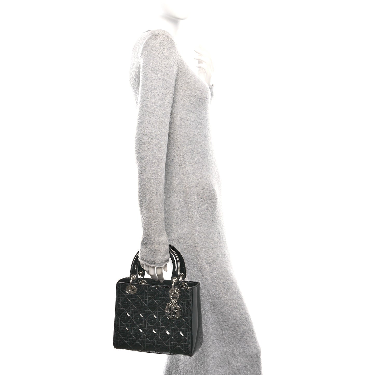 Patent Cannage Medium Lady Dior Black
