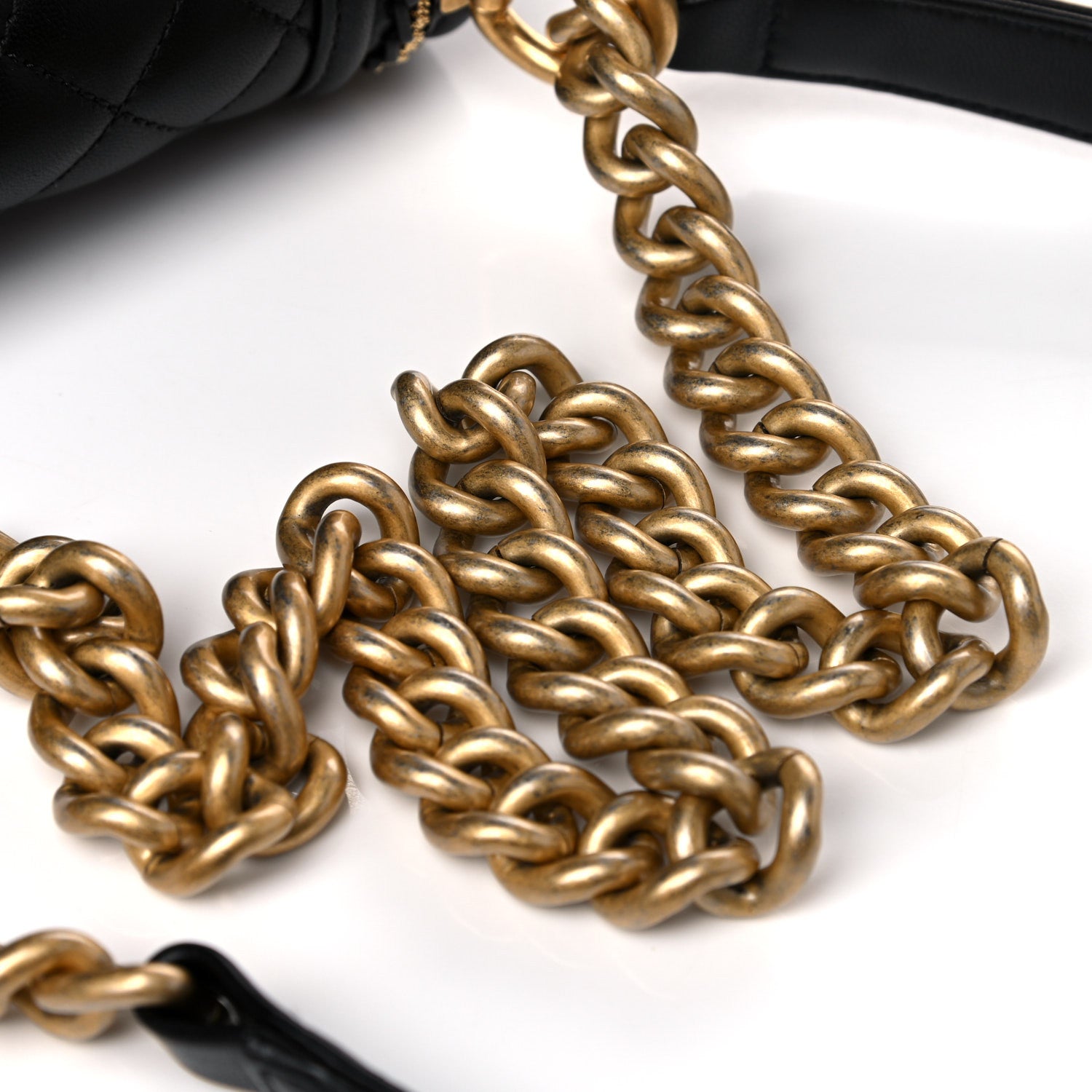 Chanel Lambskin Quilted Small Chain Detail Boy Flap Black 12 of 16
