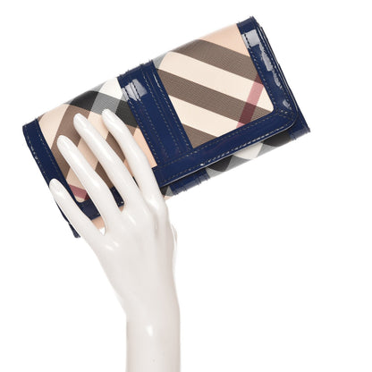 Burberry Supernova Check Penrose Continental Wallet Blue 2 of 9