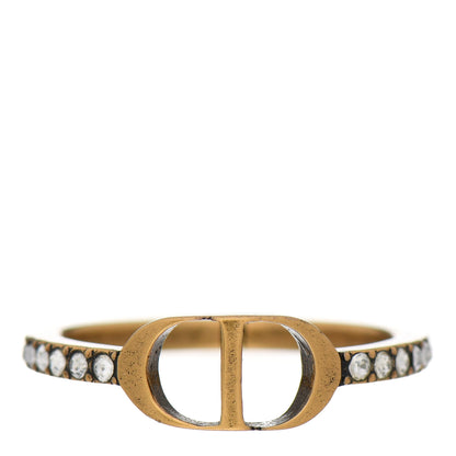 Christian Dior Metal Crystal CD Ring M Gold 1 of 4