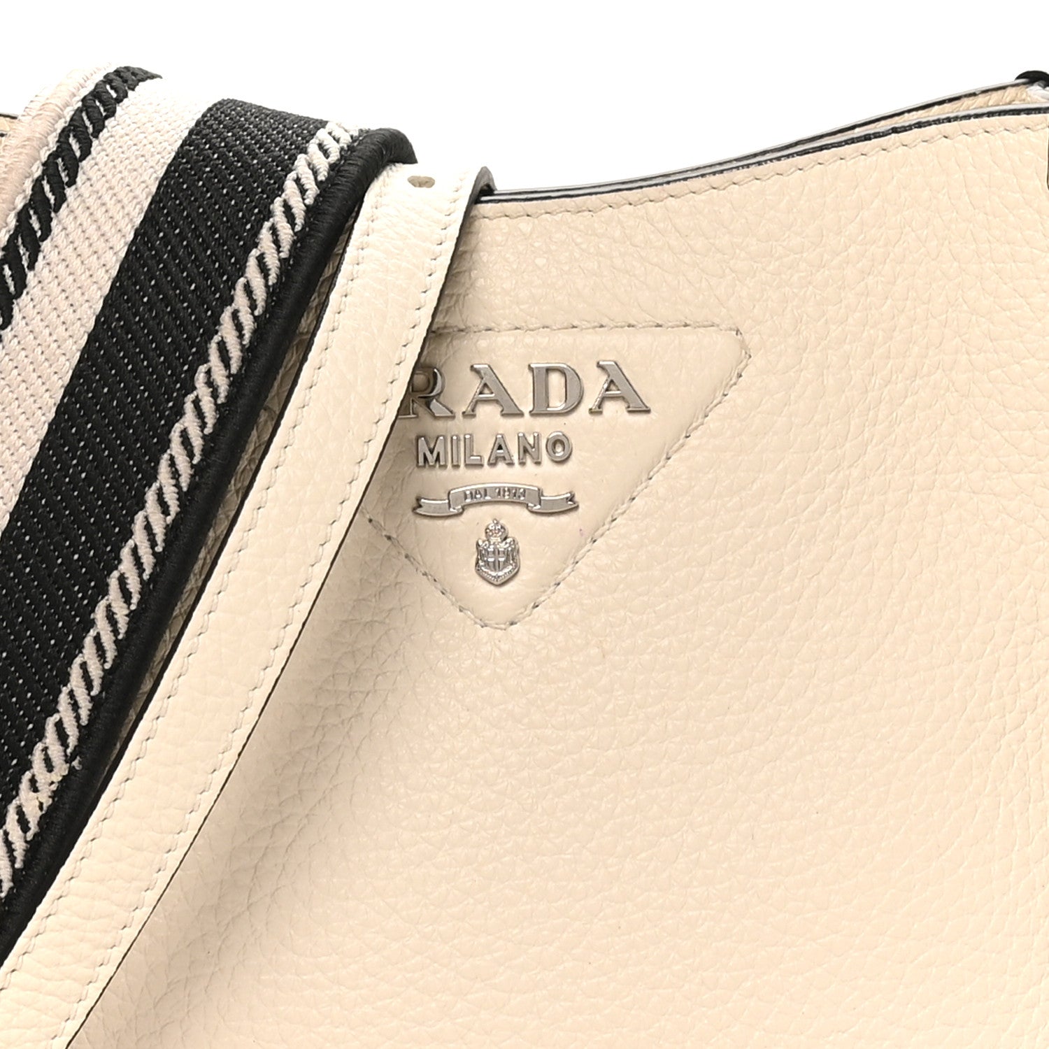 Prada Vitello Daino Soft Mini Hobo Messenger Bag White 7 of 9