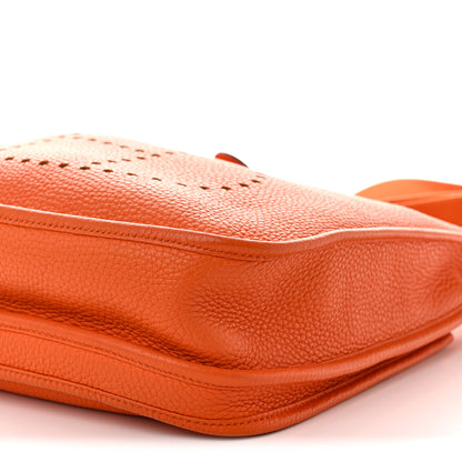 Hermes Taurillon Clemence EVELYNE III PM Orange 10 of 10