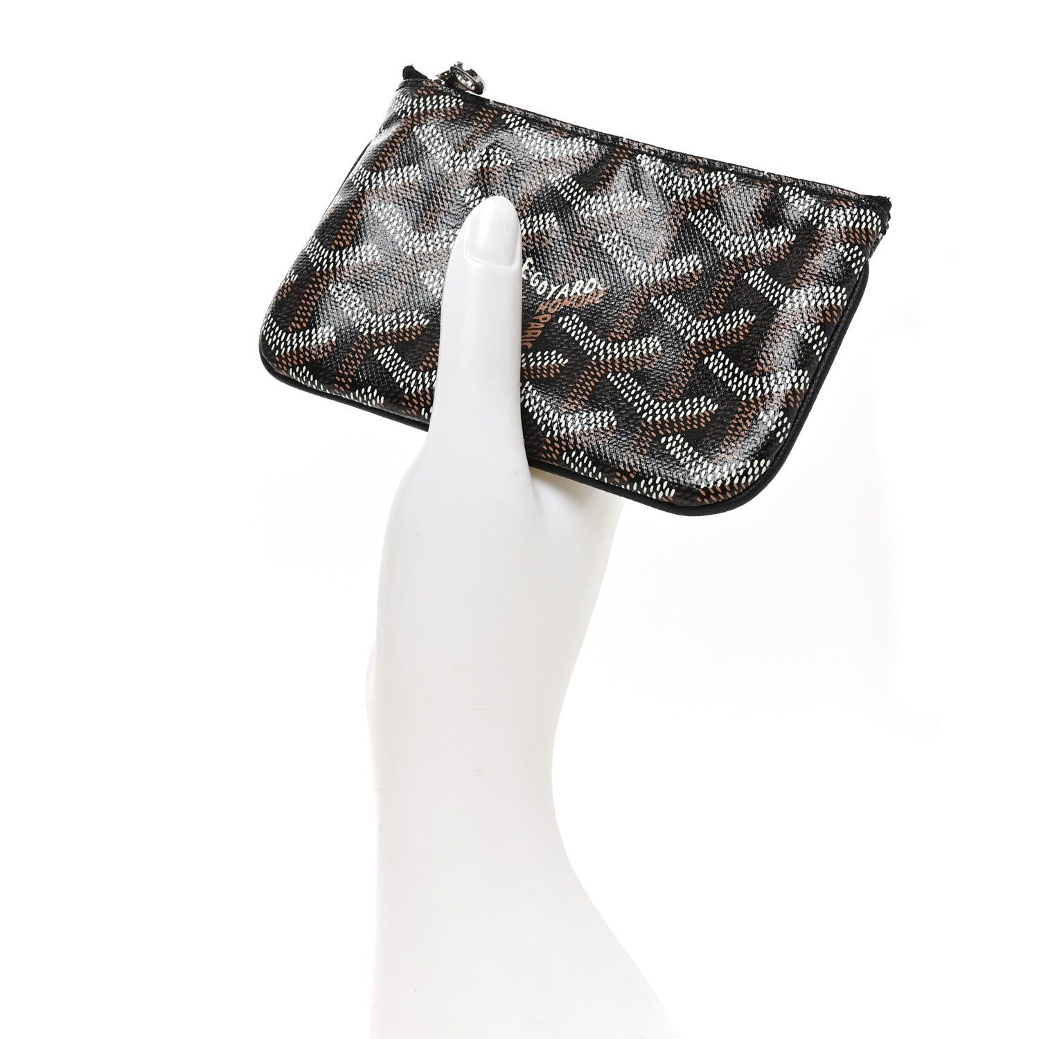 Goyard Goyardine Nano Senat Key Pouch Black Gold 2 of 7
