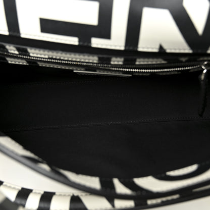 Fendi X MARC JACOBS Vitello Seta Logo Print Baguette White Black 5 of 10