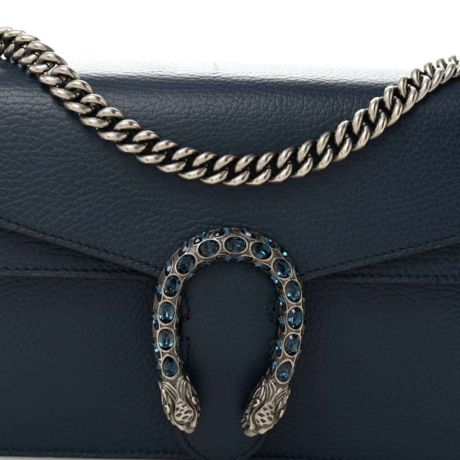 Gucci Pebbled Calfskin Small Dionysus Shoulder Bag Blue Agata 8 of 11