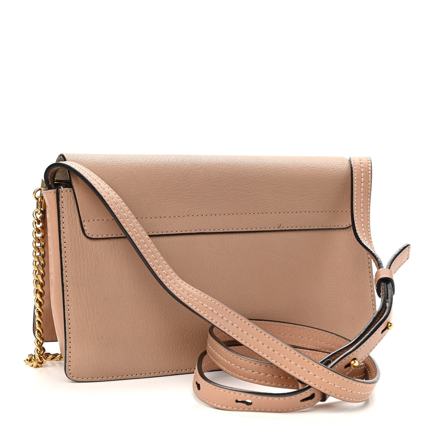 Goatskin Small Faye Shoulder Bag Biscotti Beige