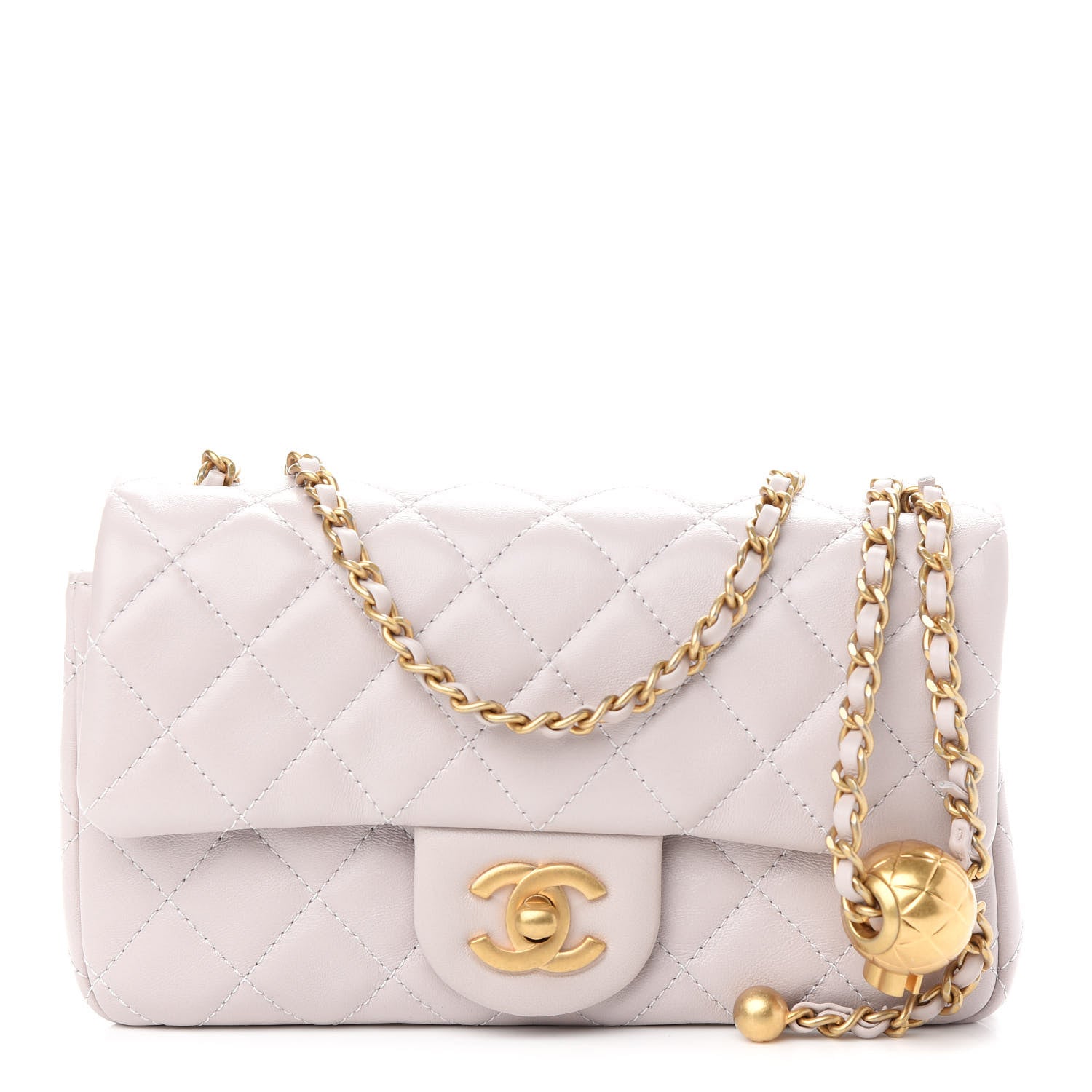 Chanel Lambskin Quilted Mini Rectangular Pearl Crush Flap Light Purple 1 of 9