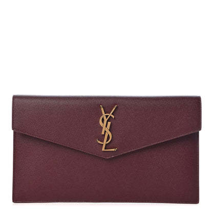 Saint Laurent Grain De Poudre Uptown Pouch Burgundy 1 of 9