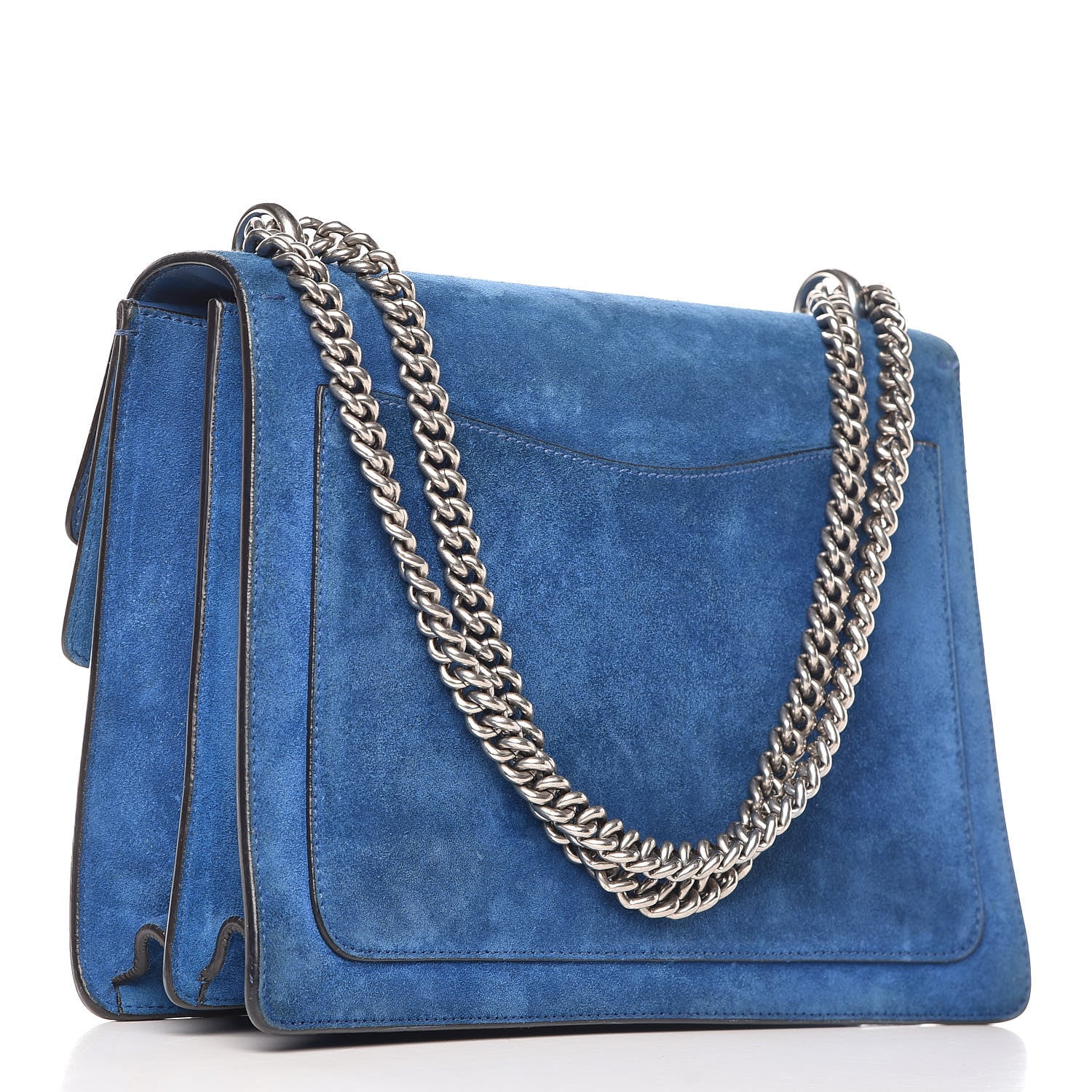 Gucci Suede Medium Dionysus Shoulder Bag Blue 3 of 16