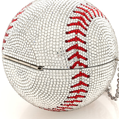 Judith Leiber Crystal Baseball Clutch Silver 9 of 10