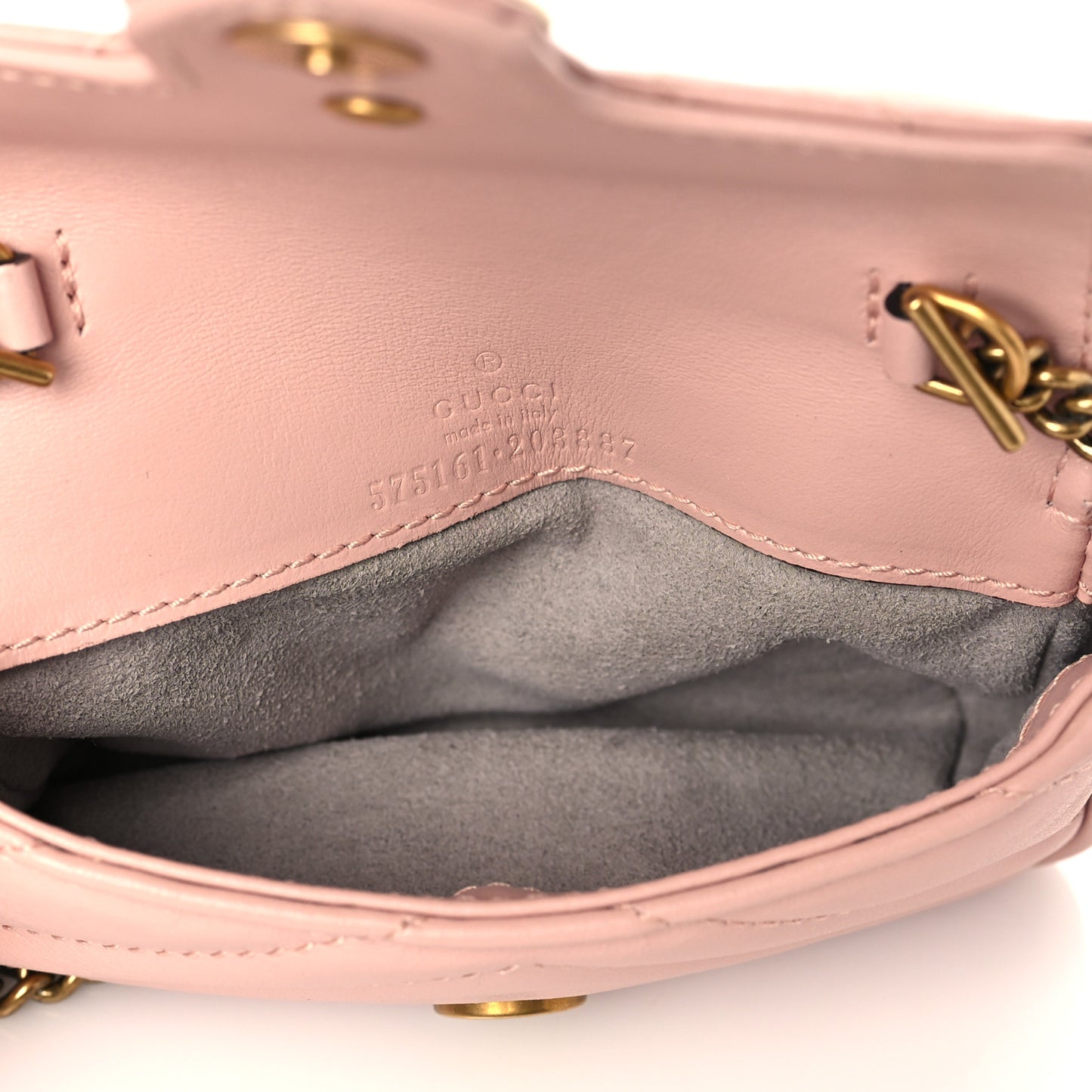 Calfskin Matelasse Heart GG Marmont 2.0 Coin Purse On A Chain Perfect Pink