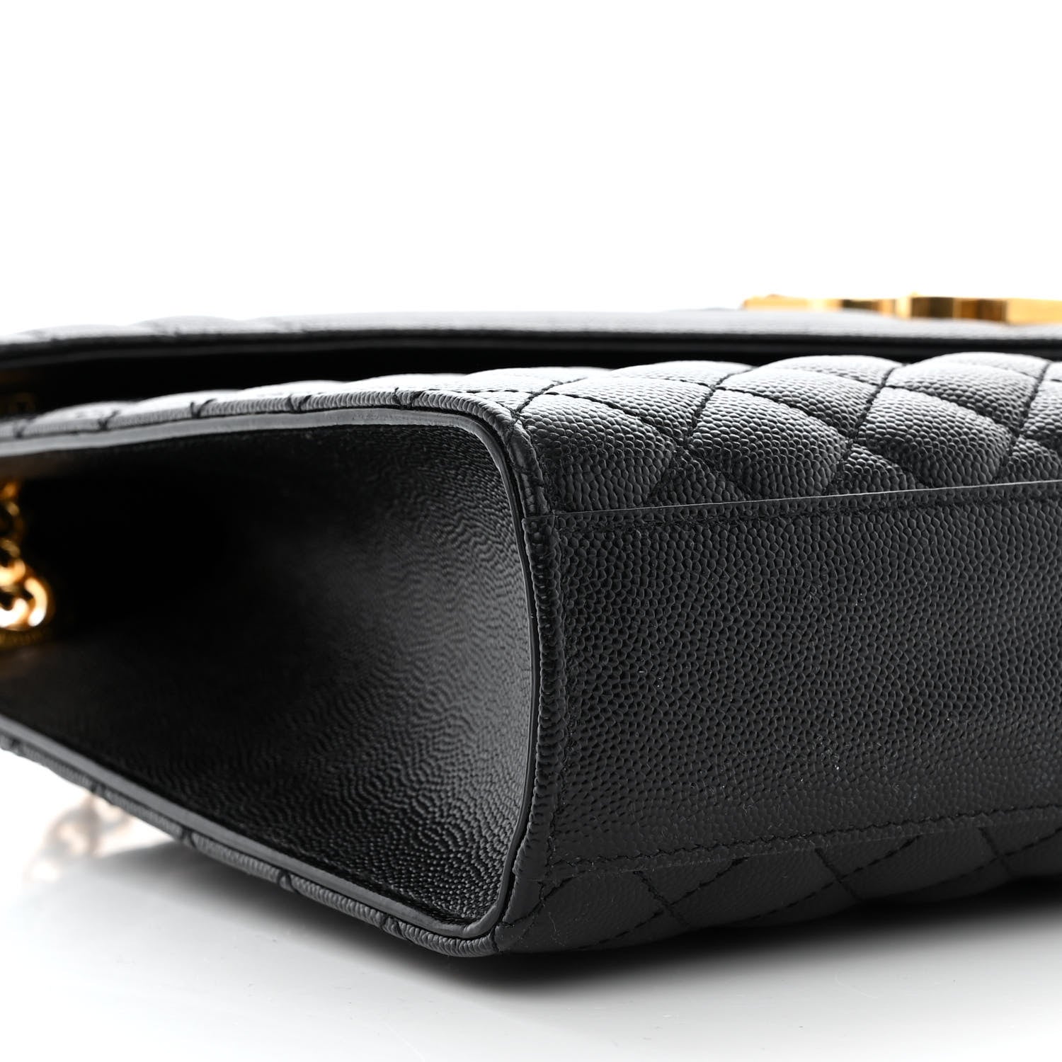 Saint Laurent Grain De Poudre Textured Mixed Matelasse Large Triquilt Monogram Satchel Black 9 of 10