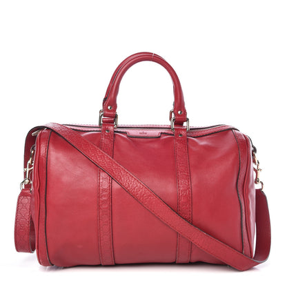 Gucci Calfskin Microguccissima Trim Medium Boston Raspberry Red 1 of 13