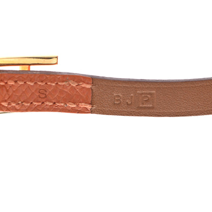 Hermes Epsom Hapi 3 MM Triple Tour Wrap Bracelet S Orange 5 of 5