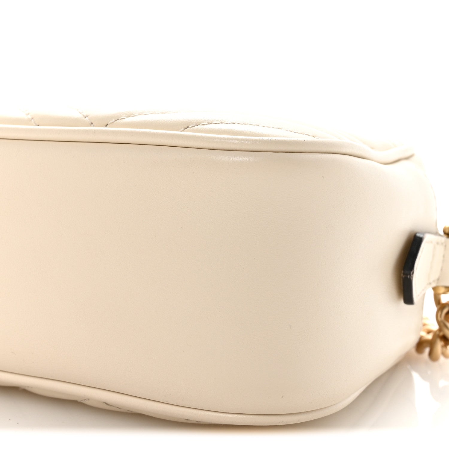 Gucci Calfskin Matelasse Small GG Marmont Chain Shoulder Bag White 10 of 10