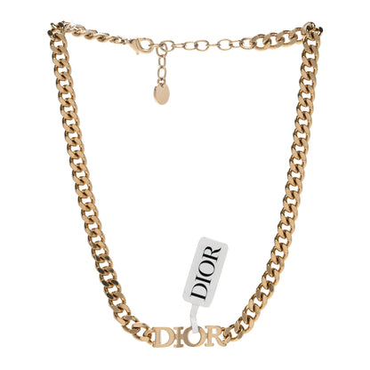 Christian Dior Metal Chain Choker Necklace Gold 3 of 4