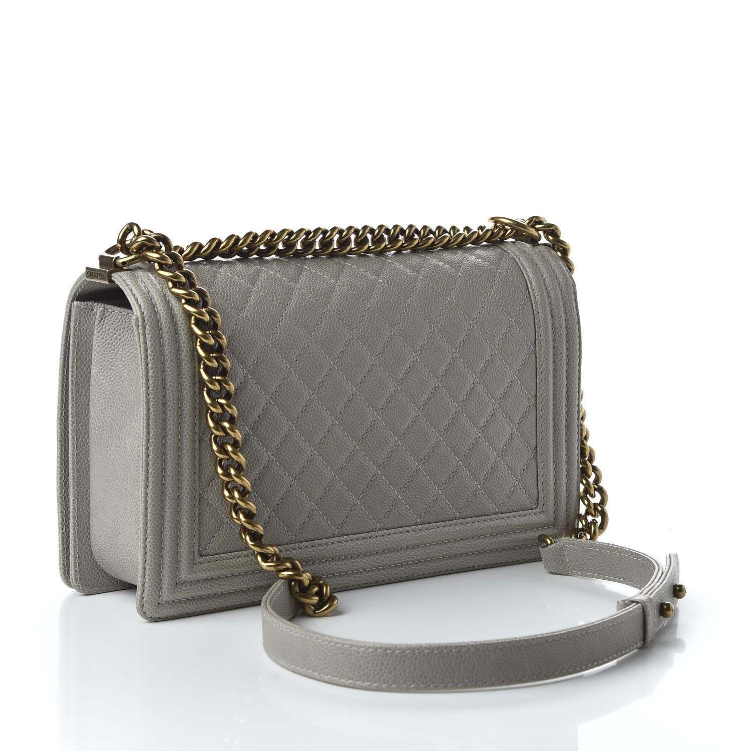 Chanel Caviar Quilted New Medium Boy Flap Grey 3 of 10