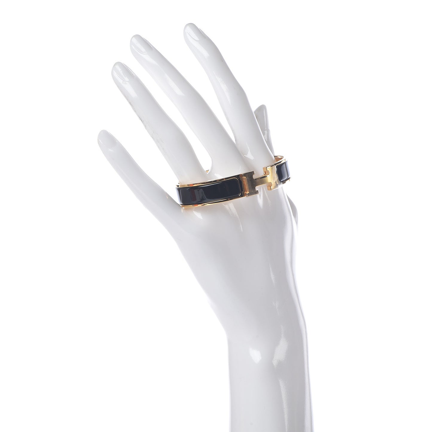 Enamel Narrow Clic Clac H Bracelet PM Black