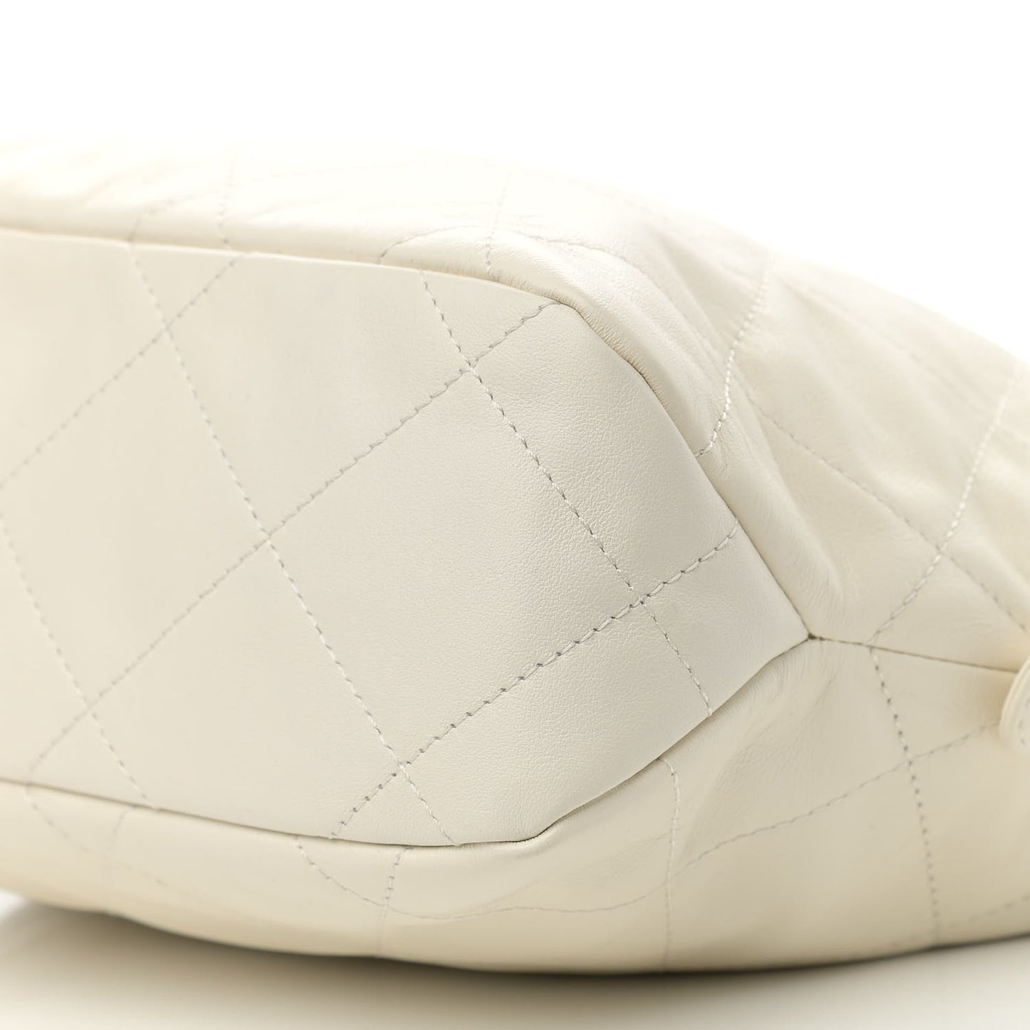 Calfskin Quilted Daily Hobo White